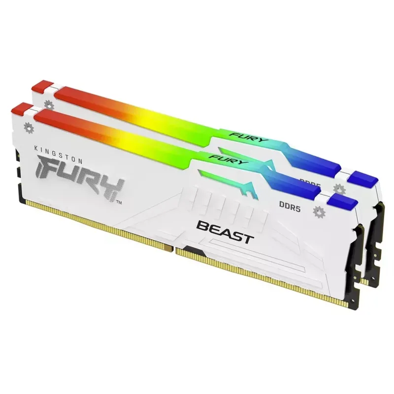 Kingston FURY White RGB 32G(2x - 64Gb Ddr5 6000Mhz Cl30 2X32Gb Desktop recension och pris